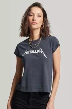 Футболка Metallica с капюшоном Superdry, черный