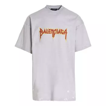 Футболка metallica short sleeve t-shirt oversized fit 'white orange' Balenciaga, белый
