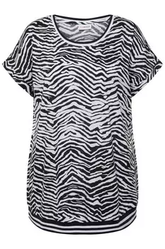 Футболка MIAMODA Shirt, черный/белый