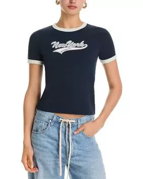 Футболка Mica New York с контрастной окантовкой rag & bone, синий