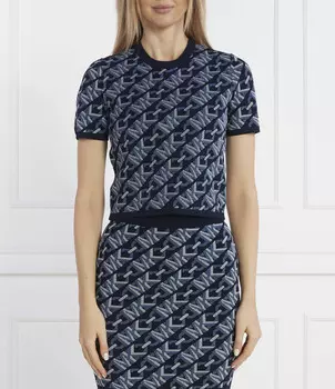 Футболка Michael Kors Cropped Fit, темно-синий