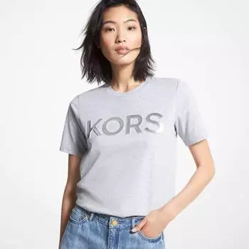 Футболка Michael Michael Kors Logo Organic Cotton, серый