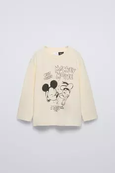 Футболка микки маус и дональд дак disney ZARA, экрю