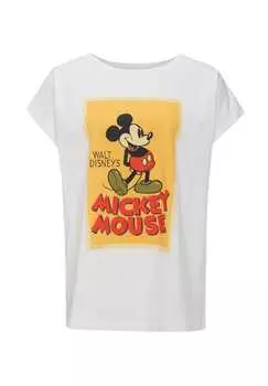 Футболка Микки Маус с крутым принтом Микки Мауса Re:Covered, экрю