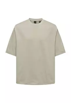 Футболка "Миллениум", хлопок, мужская ONLY & SONS, цвет 261395 Silver Lin