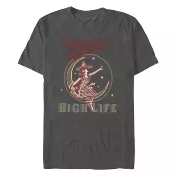 Футболка Miller High Life с логотипом в виде луны для больших размеров Licensed Character, серый