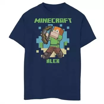Футболка Minecraft Alex Breakthrough для мальчиков 8–20 лет с графическим рисунком и портретом Licensed Character