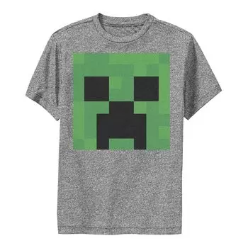 Футболка Minecraft Creeper с большой головой и портретом для мальчиков 8–20 лет Minecraft