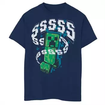 Футболка Minecraft Creeper "SSSS" для мальчиков 8–20 лет с шумовым портретом и графическим рисунком Licensed Character