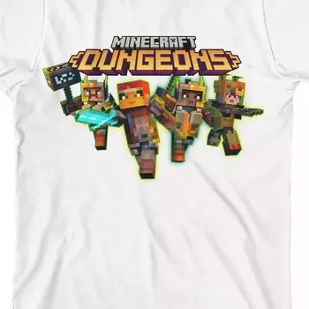 Футболка Minecraft Dungeons Charging для мальчиков 8–20 лет с графическим рисунком Licensed Character