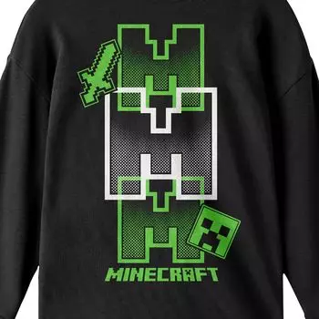 Футболка Minecraft Icon с повторяющимися длинными рукавами для мальчиков 8–20 лет Licensed Character