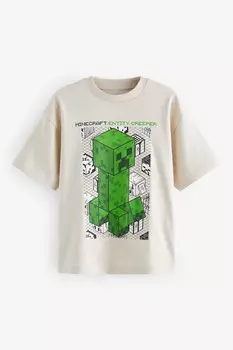 Футболка Minecraft из 100% хлопка с лицензией (3 16 лет) Next, серый