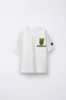 Футболка minecraft mojang ab. ZARA, устрично-белый