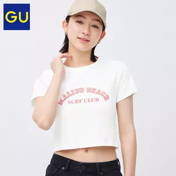 Футболка-мини GU Elite Girl с принтом, желтый