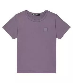 Футболка Mini Nash Face из хлопкового джерси Acne Studios, фиолетовый