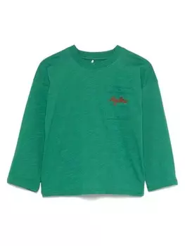 Футболка Mini Rodini Agatha с вышивкой, зеленый