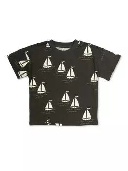 Футболка Mini Rodini Sailing Boats, серый