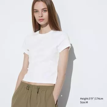 Футболка-мини Uniqlo с коротким рукавом, белый