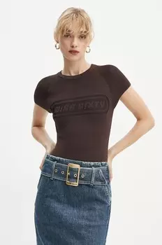 Футболка «Мисс шестьдесят» Miss Sixty, коричневый