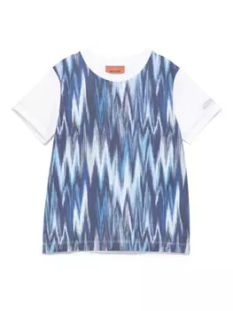 Футболка Missoni Kids с зигзагообразным принтом, белый