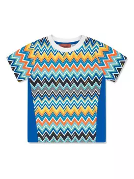 Футболка Missoni Kids с зигзагообразным принтом, синий