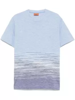 Футболка Missoni с круглым вырезом и зигзагообразной вышивкой, синий