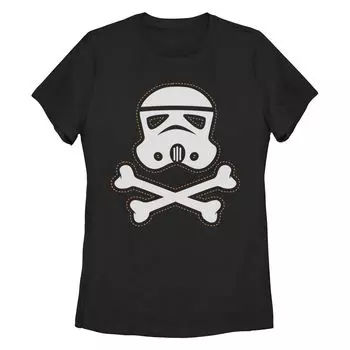 Футболка Missy Crew с нашивкой в виде черепа солдата Звездных войн для младшего возраста Disney