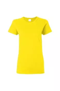 Футболка Missy Fit из плотного хлопка с короткими рукавами Gildan, желтый