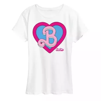 Футболка Missy Plus Barbie The Movie Heart Crest с рисунком Licensed Character, белый