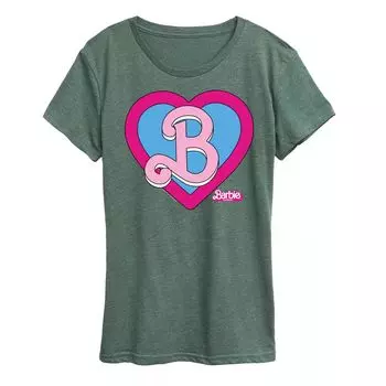 Футболка Missy Plus Barbie The Movie Heart Crest с рисунком Licensed Character, зеленый