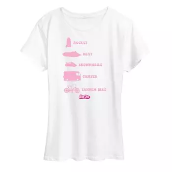 Футболка Missy Plus Barbie The Movie Vehicles с рисунком Licensed Character, белый