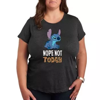 Футболка Missy Plus Size Disney Lilo & Stitch Nope Not Today с графическим рисунком Licensed Character