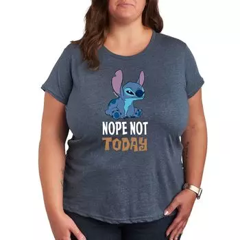 Футболка Missy Plus Size Disney Lilo & Stitch Nope Not Today с графическим рисунком Licensed Character, синий