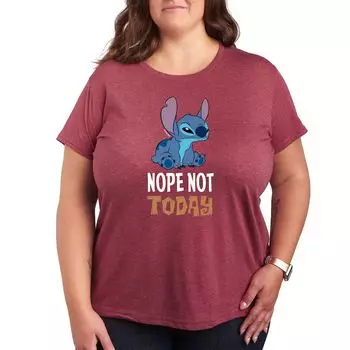 Футболка Missy Plus Size Disney Lilo & Stitch Nope Not Today с графическим рисунком Licensed Character, темно-красный