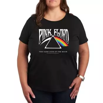 Футболка Missy Plus Size Pink Floyd DSOTM с рисунком Licensed Character, черный