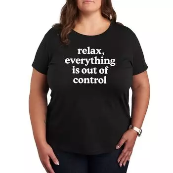 Футболка Missy Plus Size с графическим рисунком Relax Out Of Control Licensed Character, черный