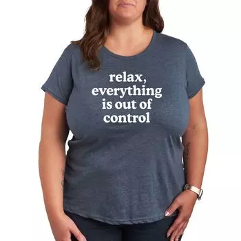 Футболка Missy Plus Size с графическим рисунком Relax Out Of Control Licensed Character, синий