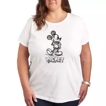 Футболка Missy Plus Size с рисунком Микки Диснея Licensed Character, белый