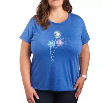 Футболка Missy Plus Size с рисунком одуванчиков пастельных тонов Licensed Character