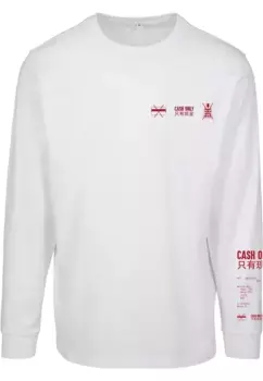 Футболка Mister с длинным рукавом "Мужская футболка Mister Tee с длинным рукавом только за наличные" Mistertee, белый