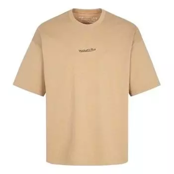 Футболка Mitchell & Ness Logo Word T-shirt 'Khaki', желто-коричневый