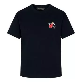 Футболка Mitchell & Ness x NBA Miami Heat Logo T-shirt 'Dwyane Wade 3', черный