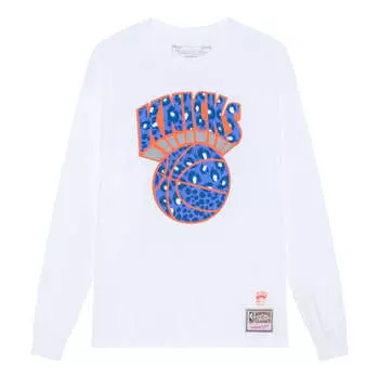 Футболка Mitchell & Ness x NBA Uninterrupted New York Knicks Long Sleeve T-shirt 'White', белый