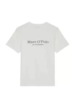 Футболка Mix & Match Cotton, хлопок, принт с логотипом, мужская Marc O'Polo, цвет White Cotton