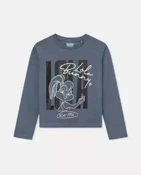 Футболка ml Licenses Лола Банни с позиционным принтом и сыном девочки Kids El Corte Ingls, черный