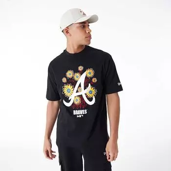 Футболка MLB ATLANTA BRAVES FLORAL LOGO OVERSIZED T-SHIRT New Era, цвет Schwarz