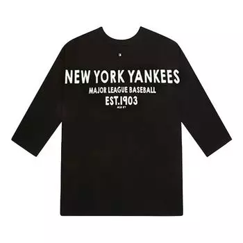 Футболка MLB Back Alphabet Printing 7 Sleeve Black, черный