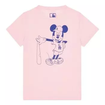 Футболка MLB x Disney Crossover LA Dodgers Los Angeles Dodgers Basic Short Sleeve Unisex Pink Red, красный