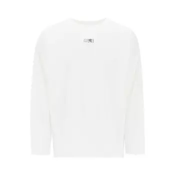 Футболка MM6 Maison Margiela Logo Long-Sleeve 'White', белый