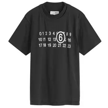 Футболка Mm6 Maison Margiela Number Logo T-Shirt, черный